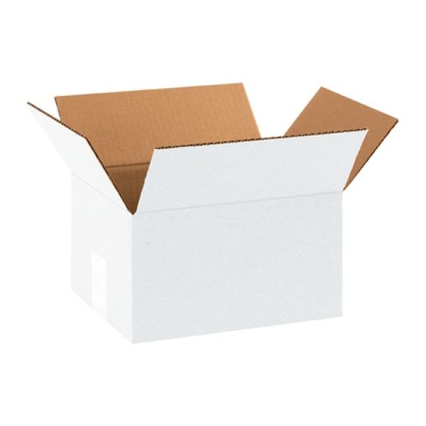 10" x 8" x 6" White Corrugated Boxes
