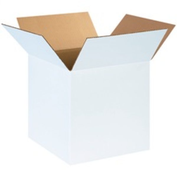14" x 14" x 14" White Corrugated Boxes