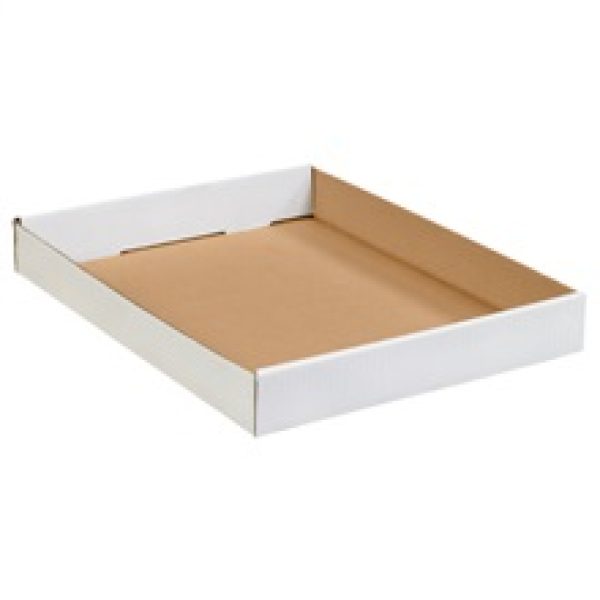 15" x 12" x 1 3/4" White Corrugated Trays