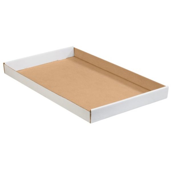 24" x 15" x 1 3/4" White Corrugated Trays
