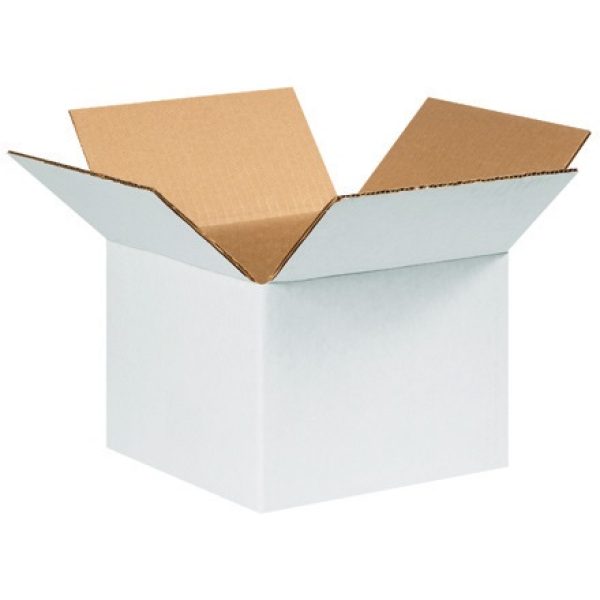 8" x 8" x 6" White Corrugated Boxes