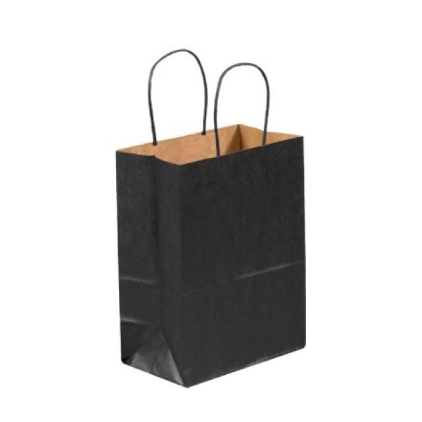 8" x 4 1/2" x 10 1/4" Black Tinted Shopping Bags