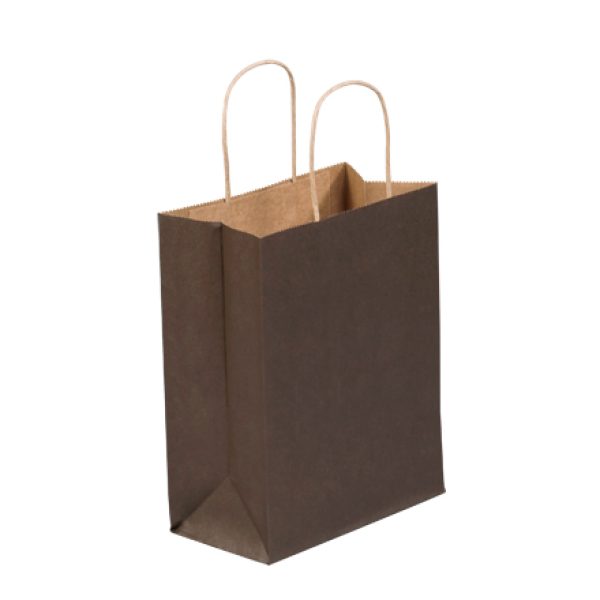8" x 4 1/2" x 10 1/4" Brown Tinted Shopping Bags