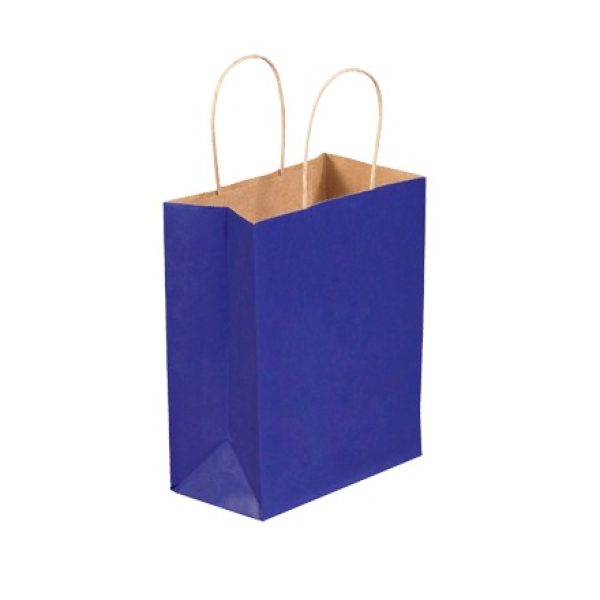 8" x 4 1/2" x 10 1/4" Parade Blue Tinted Shopping Bags