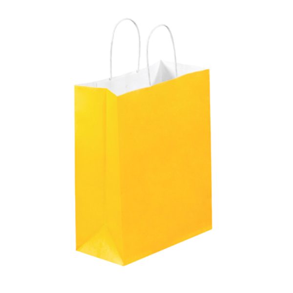 10" x 5" x 13" Buttercup Tinted Shopping Bags