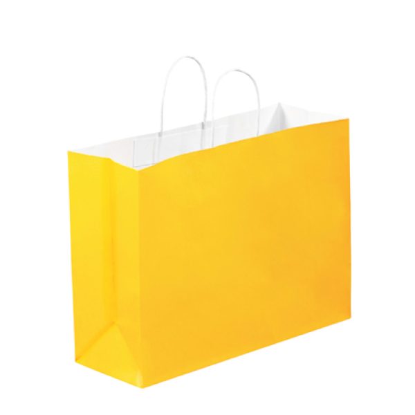 16" x 6" x 12" Buttercup Tinted Shopping Bags