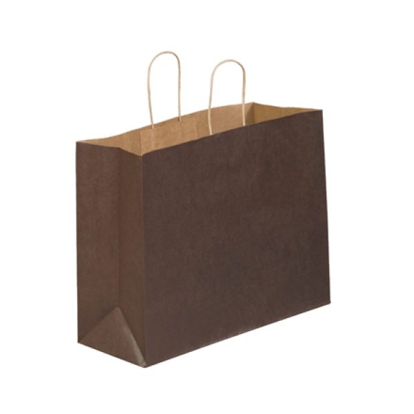 16" x 6" x 12" Brown Tinted Shopping Bags