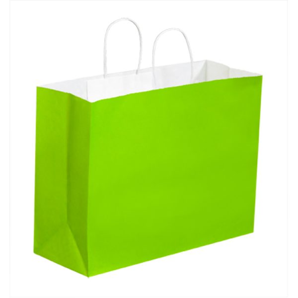 16" x 6" x 12" Citrus Green Tinted Shopping Bags
