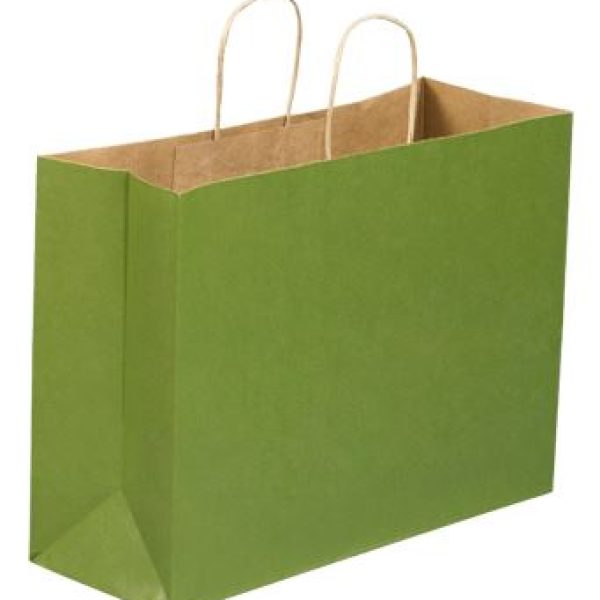 16" x 6" x 12" Green Tea Tinted Shopping Bags