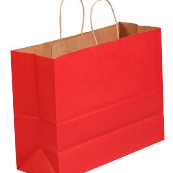 16" x 6" x 12" Scarlet Tinted Shopping Bags