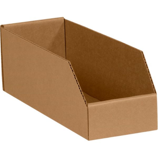 4" x 12" x 4 1/2" Kraft Open Top Bin Boxes