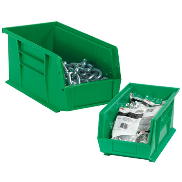 5 3/8" x 4 1/8" x 3" Green Plastic Stack and Hang Bin Boxes