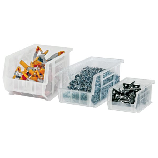 16" x 11" x 8" Clear Plastic Stack and Hang Bin Boxes