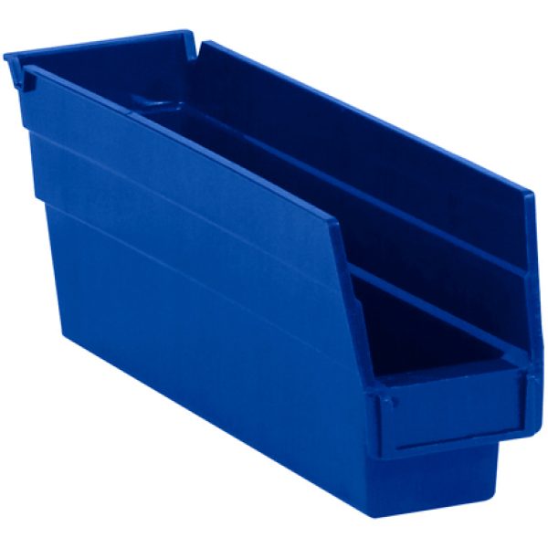 11 5/8" x 2 3/4" x 4" Blue Plastic Shelf Bin Boxes