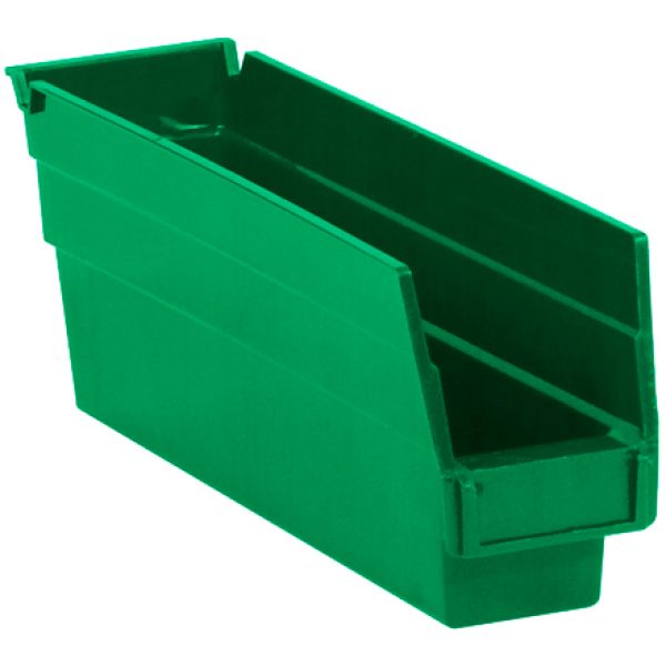 11 5/8" x 2 3/4" x 4" Green Plastic Shelf Bin Boxes