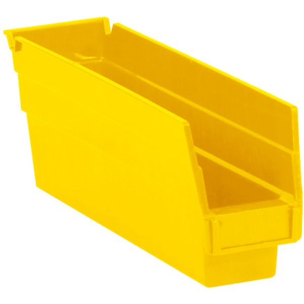 11 5/8" x 2 3/4" x 4" Yellow Plastic Shelf Bins