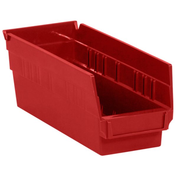 11 5/8" x 4 1/8" x 4" Red Plastic Shelf Bin Boxes
