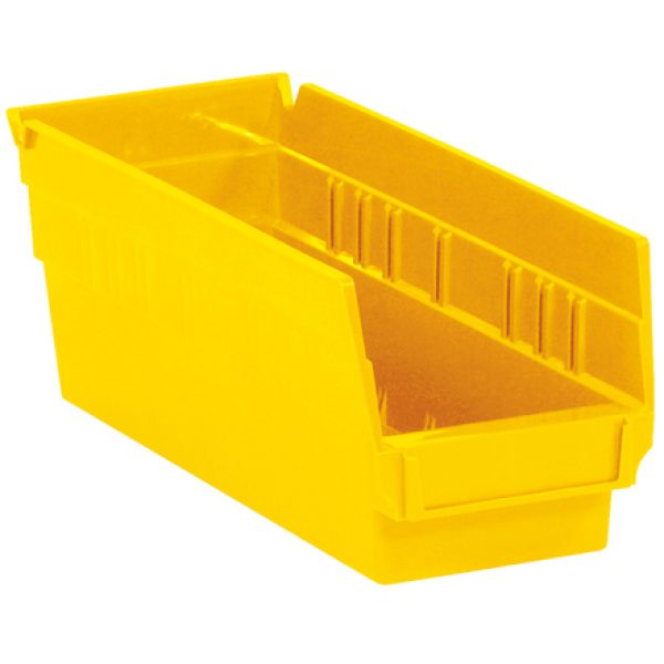 11 5/8" x 4 1/8" x 4" Yellow Plastic Shelf Bin Boxes