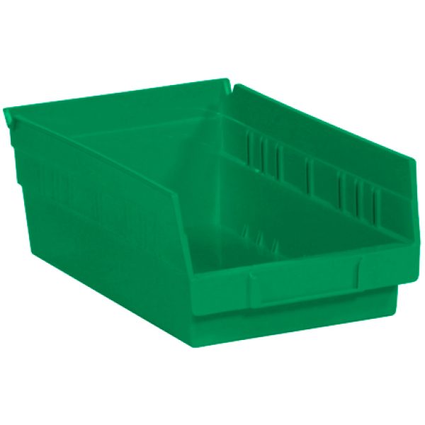 11 5/8" x 6 5/8" x 4" Green Plastic Shelf Bin Boxes