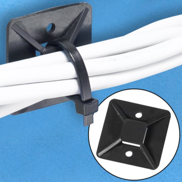 1" x 1" Black Cable Tie Mounts