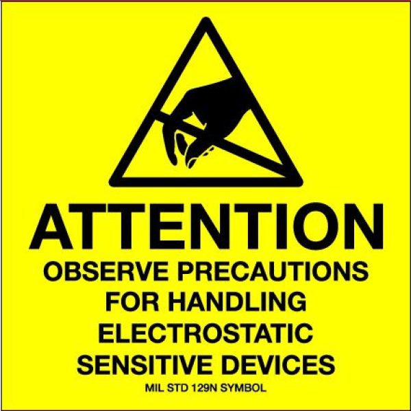 4" x 4" - "Attention - Observe Precautions" Labels