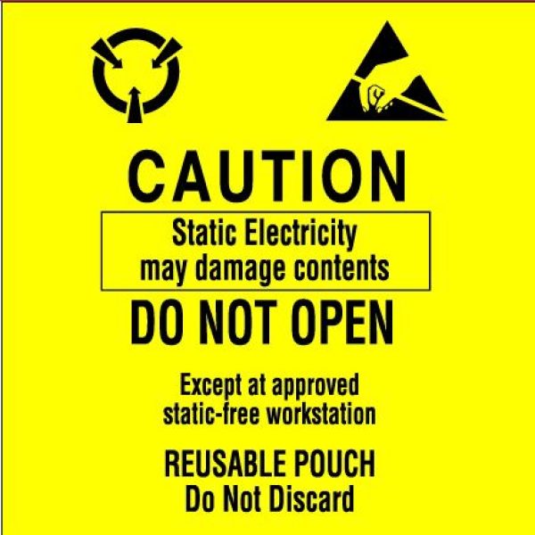 3" x 3" - "Contents Subject to Static Damage" Labels