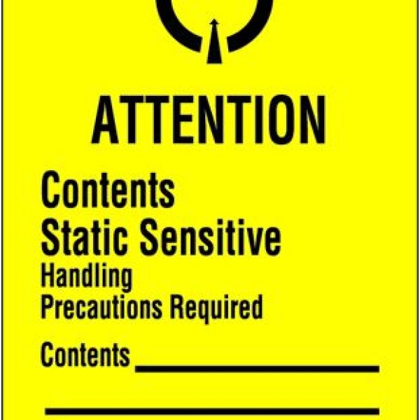 1 3/4" x 2 1/2" - "Contents Static Sensitive" Labels