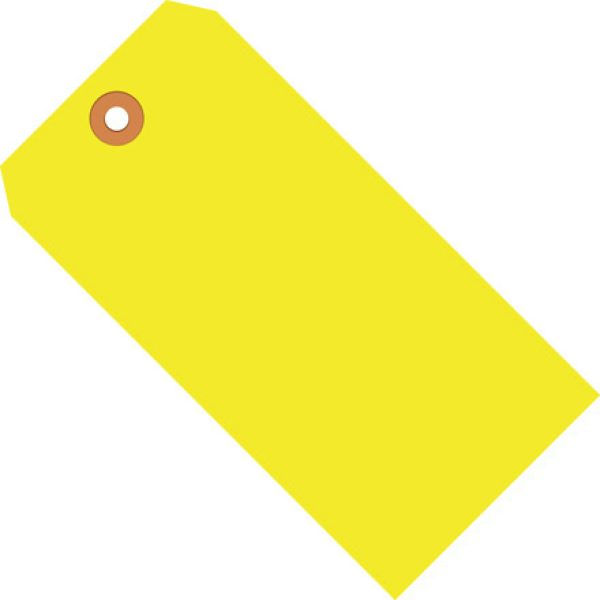 2 3/4" x 1 3/8" Fluorescent Yellow 13 Pt. Shipping Tag