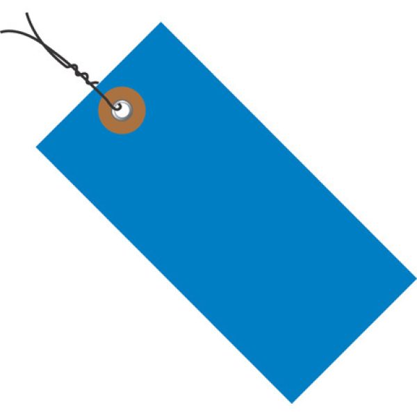 2 3/4" x 1 3/8" Blue Tyvek Pre-Wired Shipping Tag