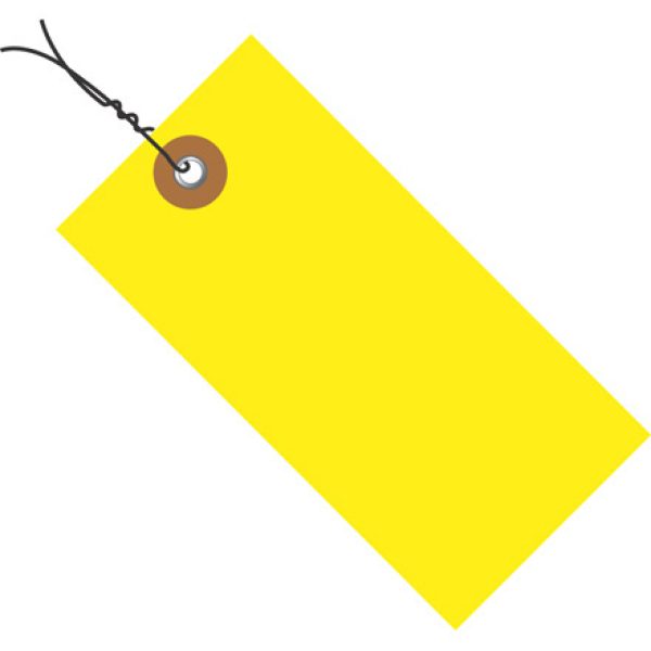 2 3/4" x 1 3/8" Yellow Tyvek Pre-Wired Shipping Tag