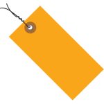 6 1/4" x 3 1/8" Orange Tyvek Shipping Tags - Pre-Wired