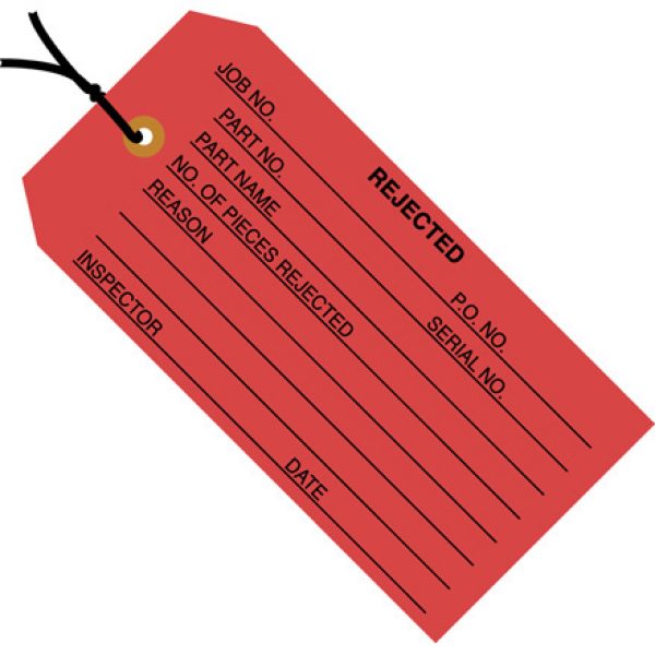 4 3/4" x 2 3/8" - "Rejected" Inspection Tags - Pre-Wired