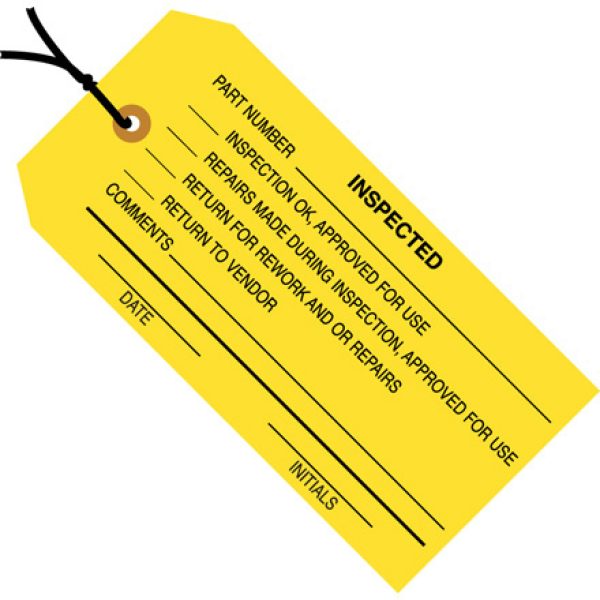 4 3/4" x 2 3/8" - "Inspected" Inspection Tags - Pre-Strung