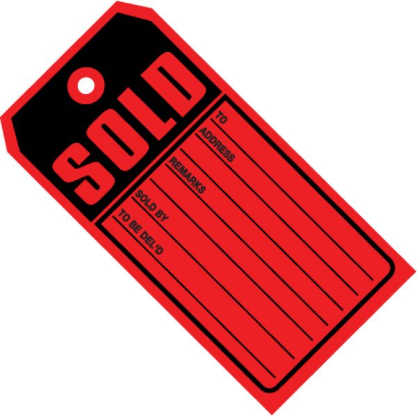 4 3/4" x 2 3/8" - "Sold Tags" 10 Point Card Stock