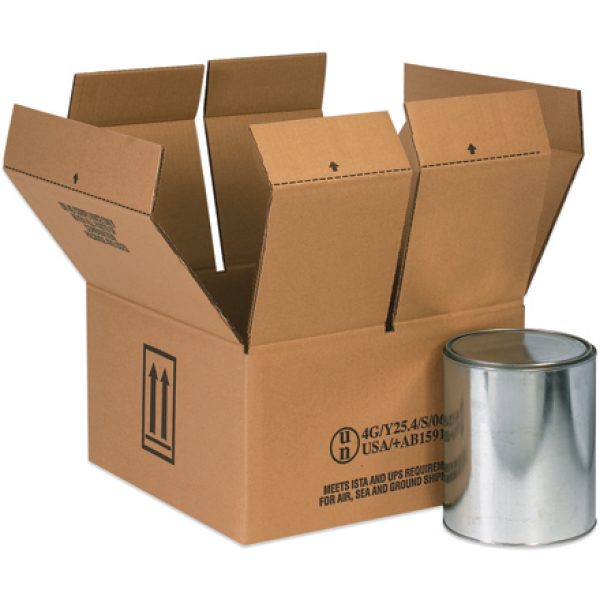 9 7/16" x 9 7/16" x 5" 4 - 1 Quart Haz Mat Boxes