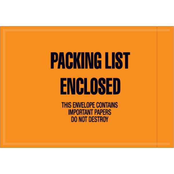 4 1/2" x 6" - Mil-Spec "Packing List Enclosed" Envelopes