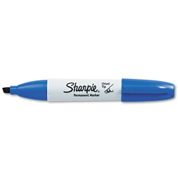 Blue Sharpie Chisel Tip Permanent Markers