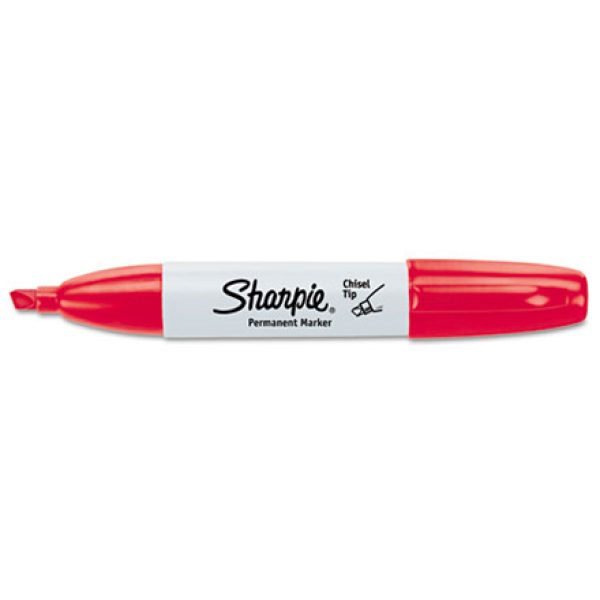 Red Sharpie Chisel Tip Permanent Markers
