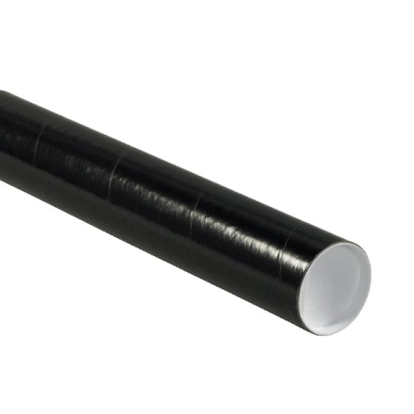 2" x 12" Black Mailing Tubes with Caps