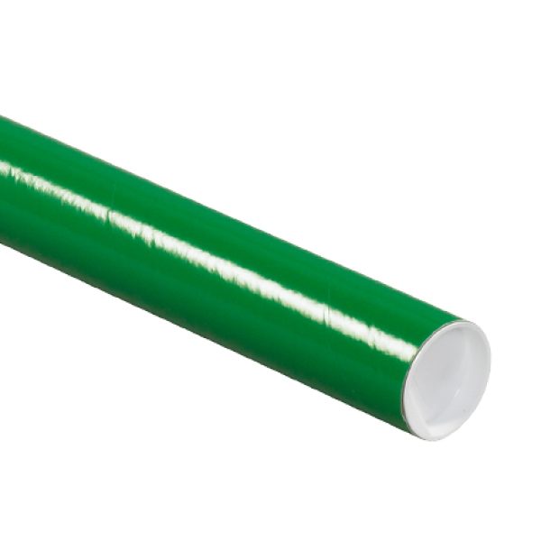 2" x 12" Green Mailing Tubes with Caps