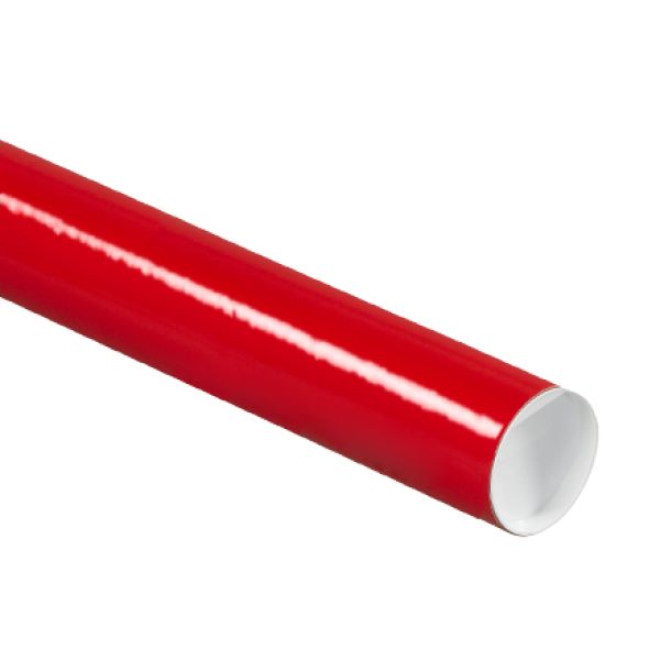 2" x 12" Red Mailing Tubes with Caps
