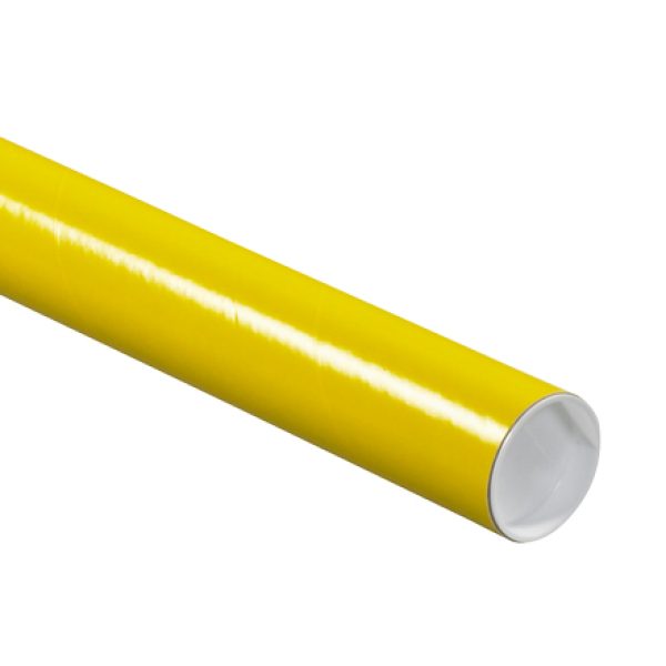 2" x 20" Yellow Mailing Tubes with Caps