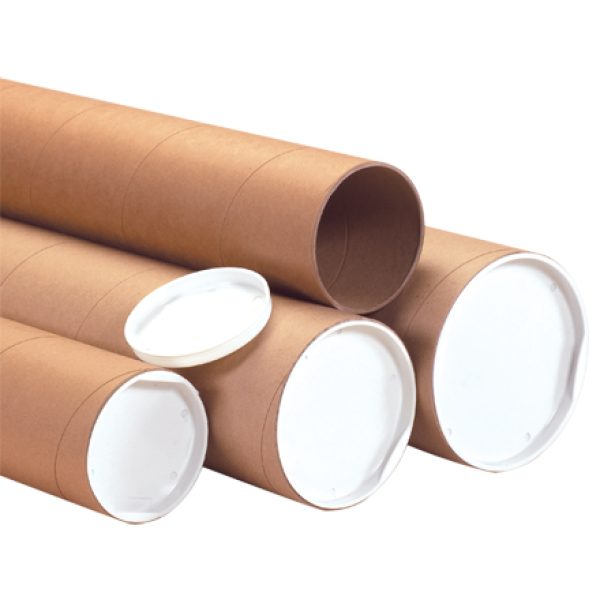 4" x 24" Kraft Heavy-Duty Mailing Tubes with Caps