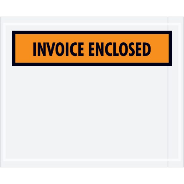 4 1/2" x 5 1/2" Orange "Invoice Enclosed" Envelopes