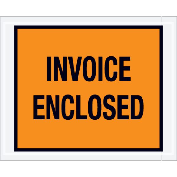 4 1/2" x 5 1/2" Orange "Invoice Enclosed" Envelopes