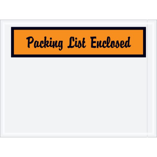 4 1/2" x 6" Orange "Packing List Enclosed" Envelopes