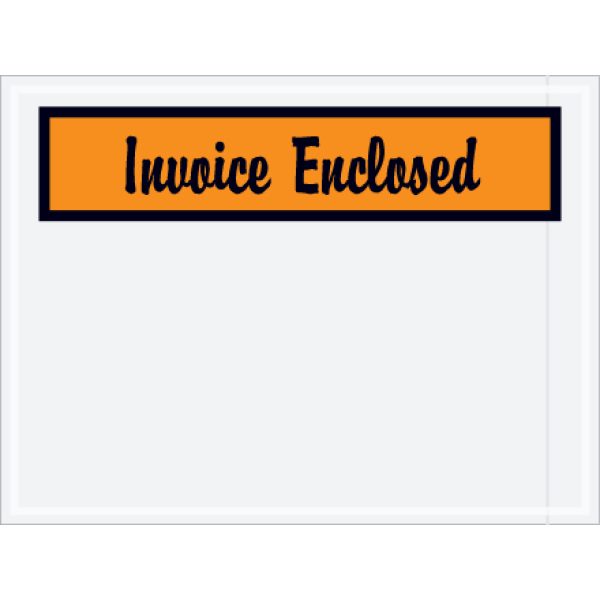 4 1/2" x 6" Orange "Invoice Enclosed" Envelopes