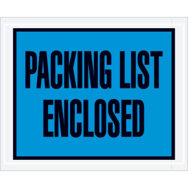 4 1/2" x 5 1/2" Blue "Packing List Enclosed" Envelopes