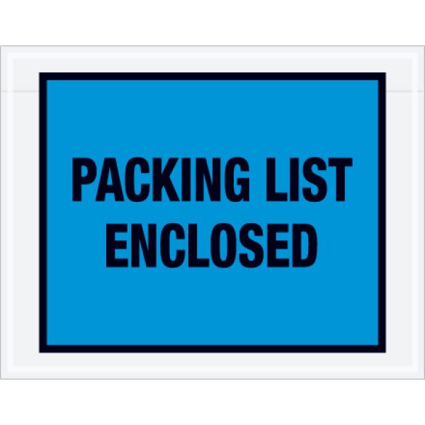 7" x 5 1/2" Blue "Packing List Enclosed" Envelopes