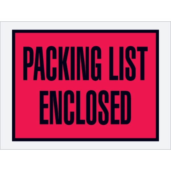 4 1/2" x 6" Red (Open End) "Packing List Enclosed"